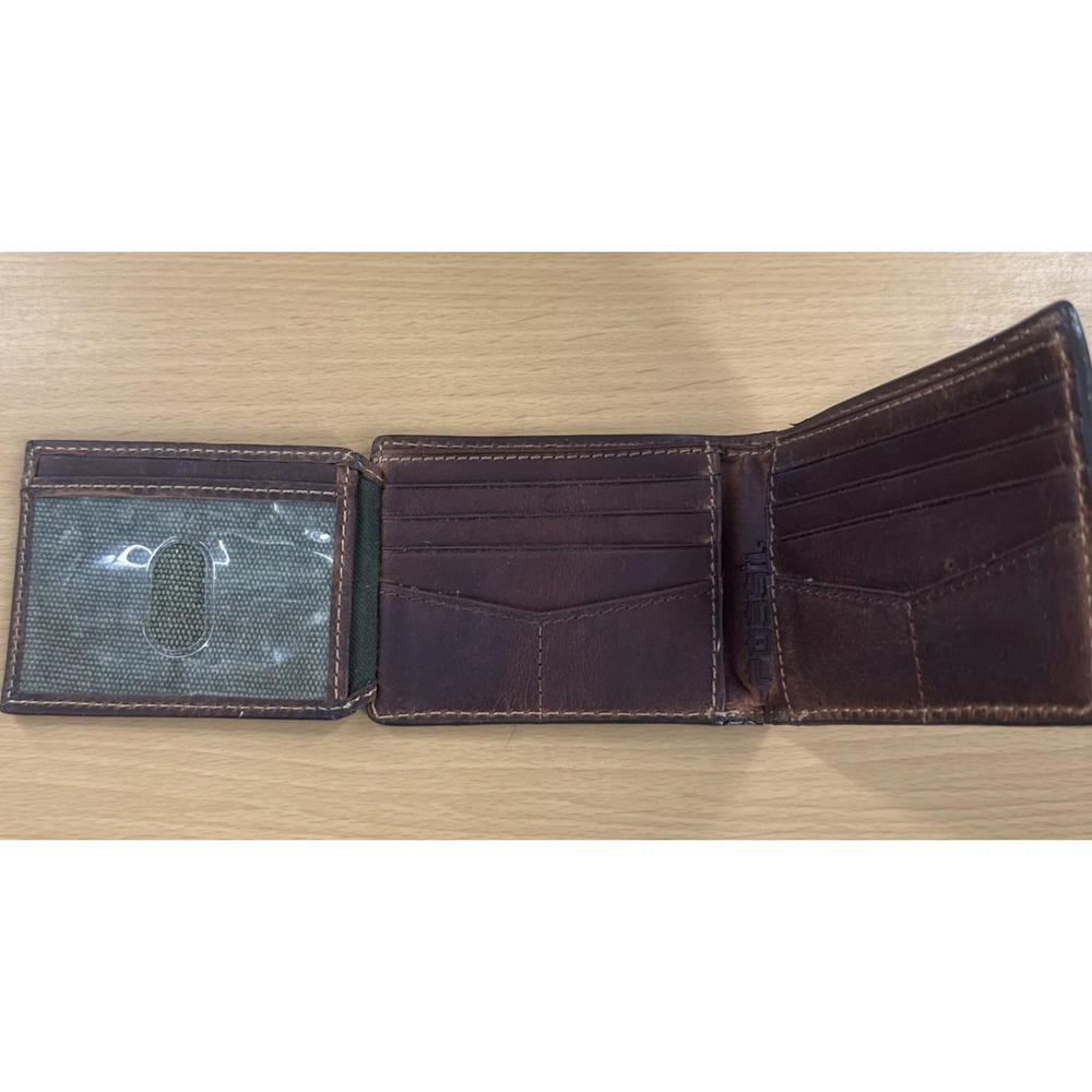 Fossil Men's Bifold with Flip ID Brown Leather Wallet - Picture 4 of 6